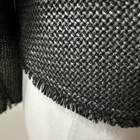 NWOT Banana Republic Gun Metal Metallic Tweed Moto Jacket - Picture 5 of 7